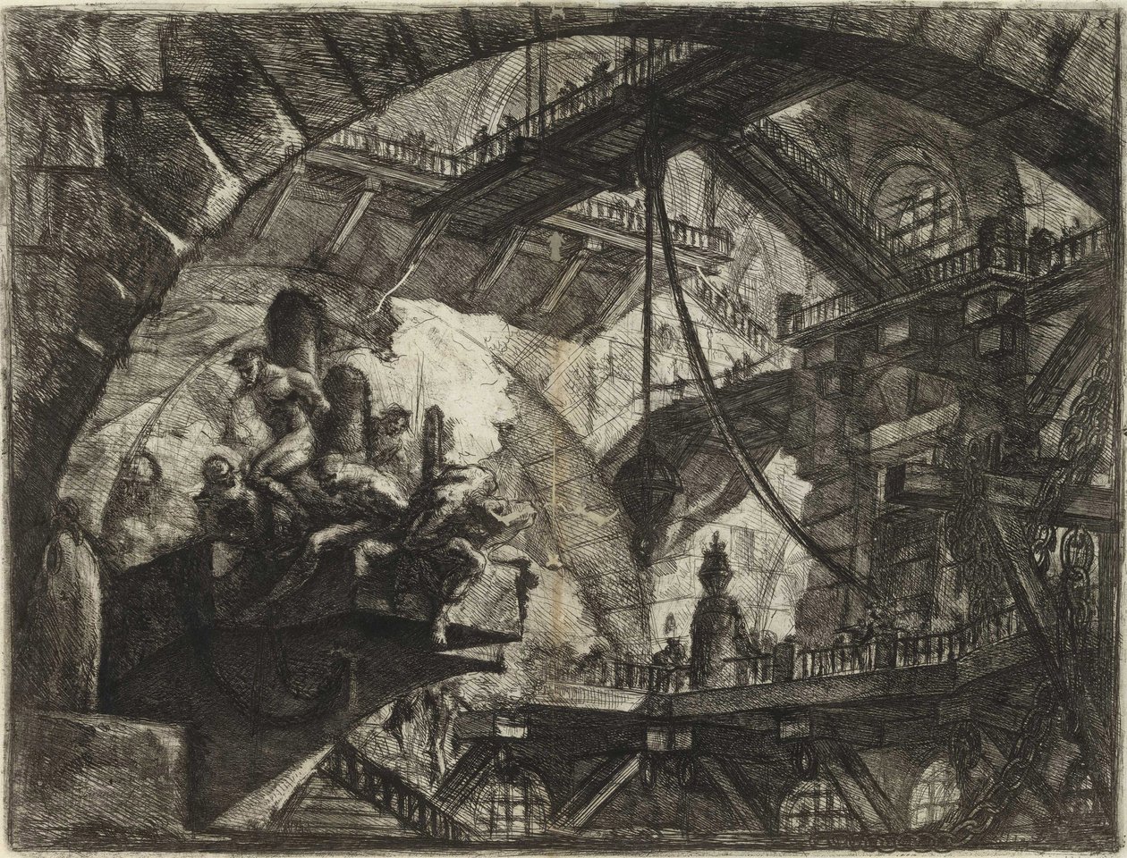 Ze série Imaginární vězení (The Prisons of Invention) od Piranesi, Giovanni Battista (1720-1778). Mědirytina, ca 1761, soukromá sbírka od Giovanni Battista Piranesi