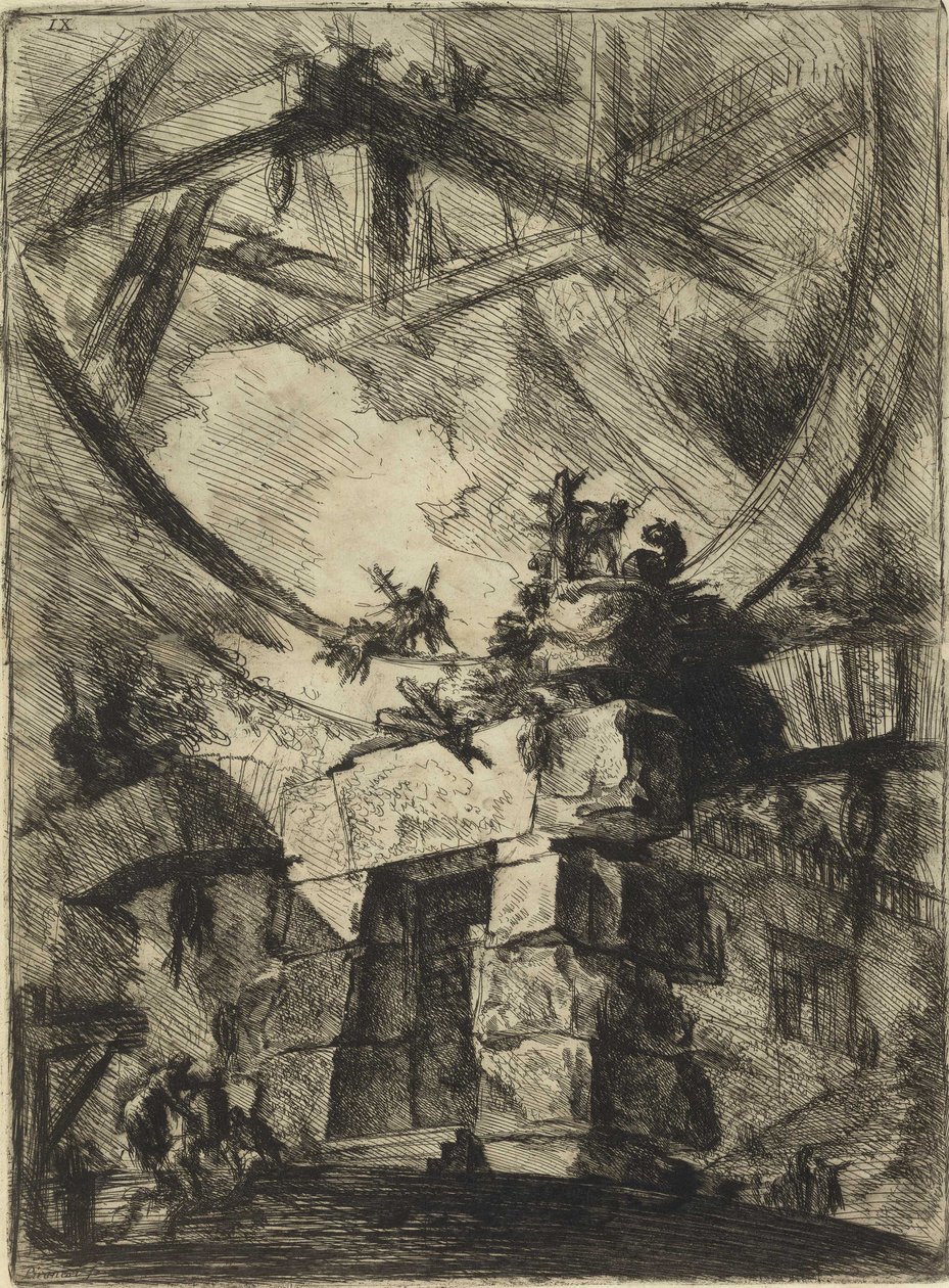 Ze série Imaginární vězení (The Prisons of Invention) od Piranesi, Giovanni Battista (1720-1778). Mědirytina, ca 1761, soukromá sbírka od Giovanni Battista Piranesi