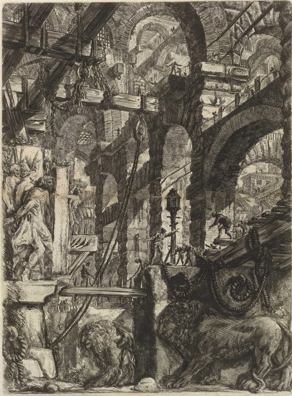 Ze série Imaginární vězení (The Prisons of Invention) od Piranesi, Giovanni Battista (1720-1778). Mědirytina, ca 1761, soukromá sbírka od Giovanni Battista Piranesi