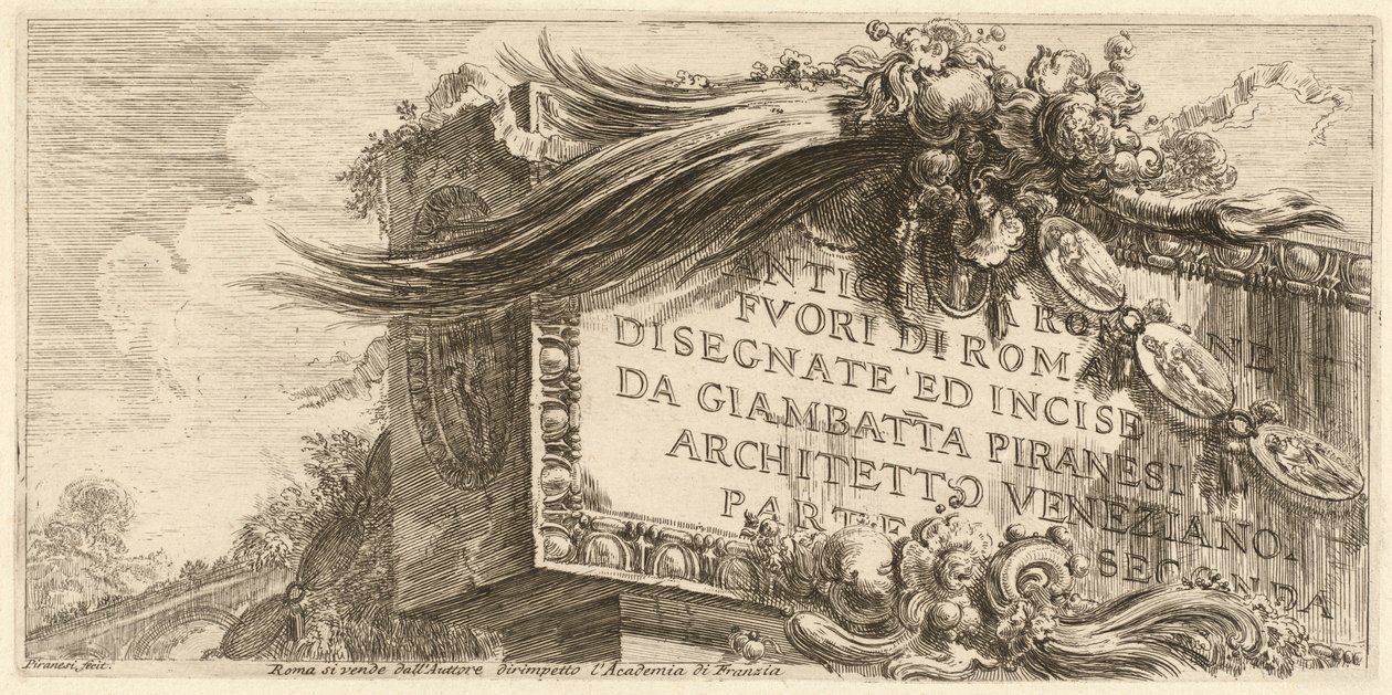 Frontispis pro druhý díl od Giovanni Battista Piranesi