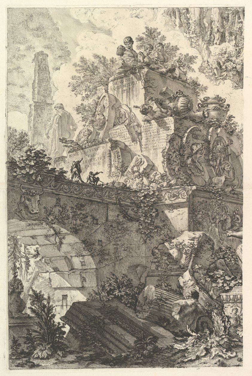 Frontispis, se sochou Minervy, ca. 1748. od Giovanni Battista Piranesi