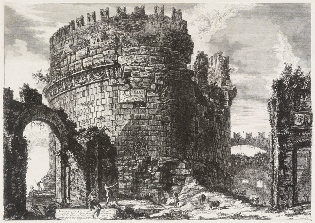 Hrobka Caecilie Metelly od Giovanni Battista Piranesi