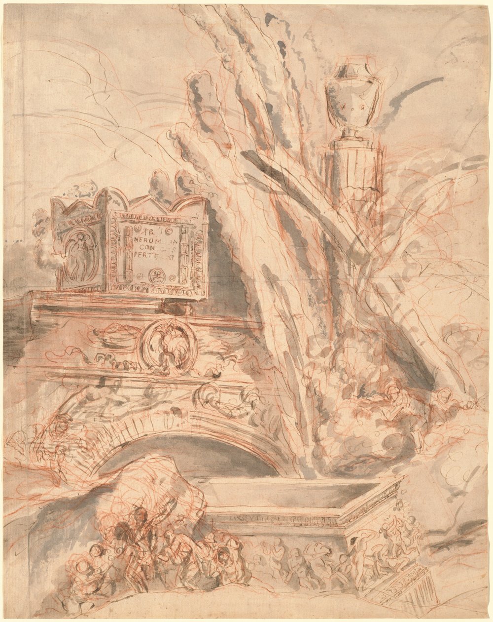 Grottesco s Neronovou hrobkou od Giovanni Battista Piranesi