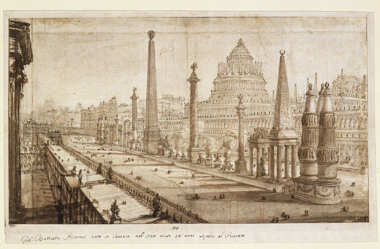 Ideální rekonstrukce Circus Maximus od Giovanni Battista Piranesi