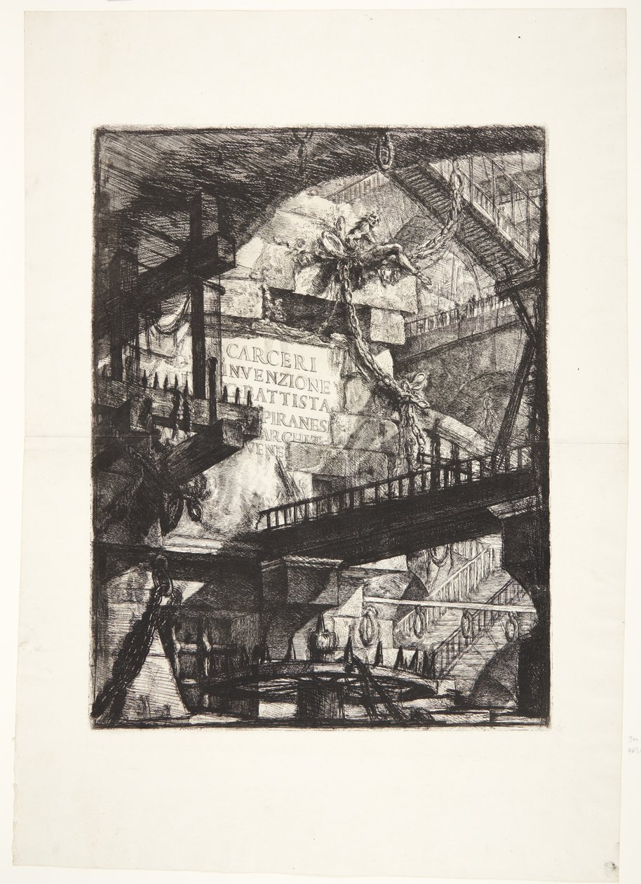 Imaginární věznice. Titul od Giovanni Battista Piranesi