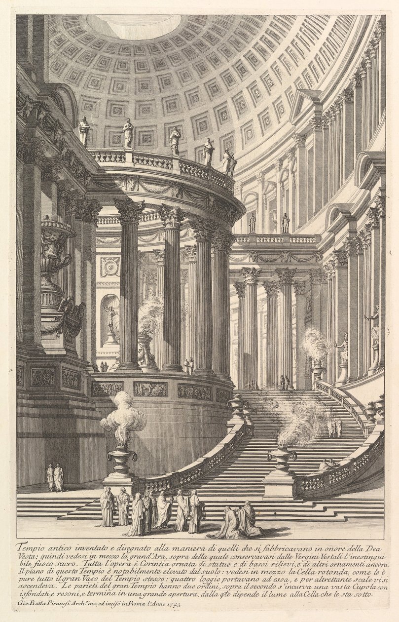 Imaginární starověký chrám navržený ve stylu těch, které byly postaveny na počest bohyně ..., ca. 1750. od Giovanni Battista Piranesi