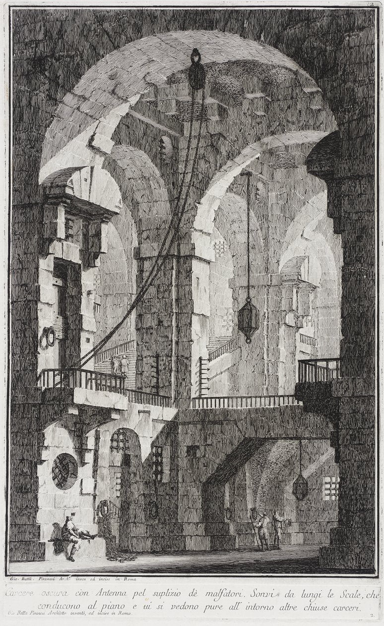Interiér věznice od Giovanni Battista Piranesi