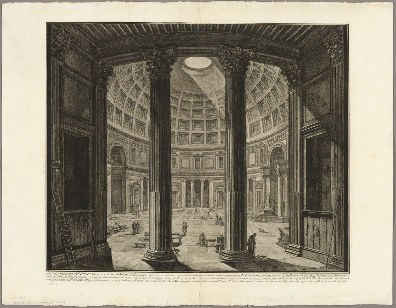 Vnitřní pohled na Pantheon, z Views of Rome od Giovanni Battista Piranesi