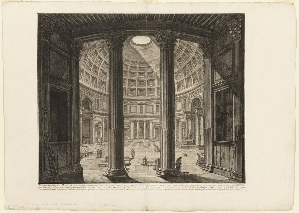 Vnitřní pohled na Pantheon, z Views of Rome od Giovanni Battista Piranesi