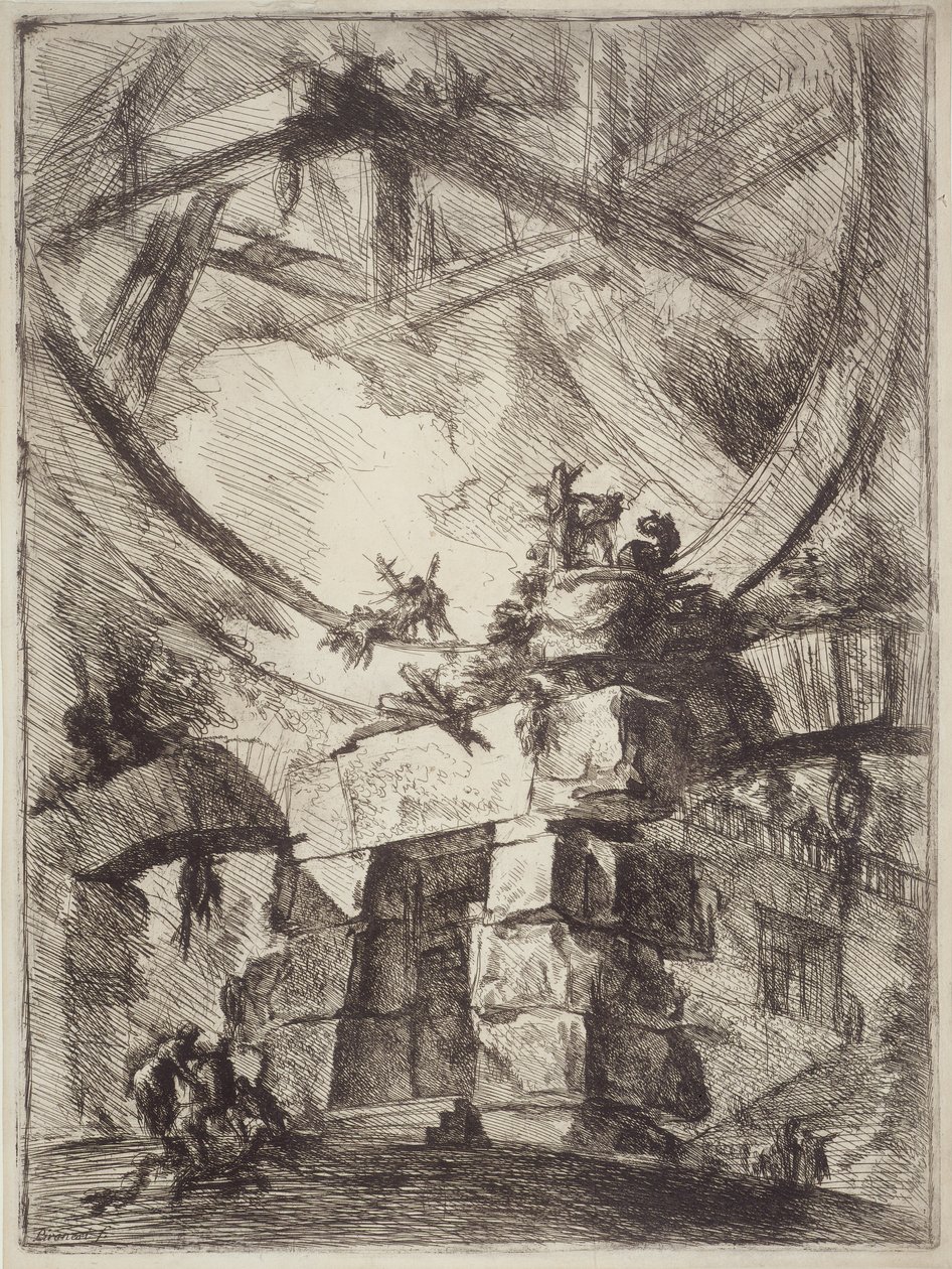 Vězení vynálezů, deska IX: Obří kolo od Giovanni Battista Piranesi