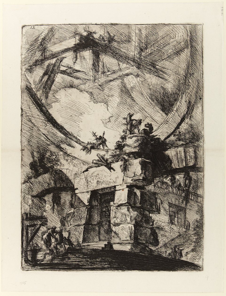 Vězení vynálezů, deska IX: Obří kolo od Giovanni Battista Piranesi