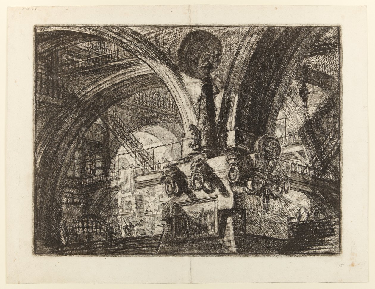 Vězení vynálezů, deska XV: Molo s lampou od Giovanni Battista Piranesi