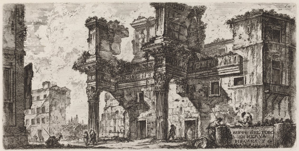 Část fóra Nerva od Giovanni Battista Piranesi