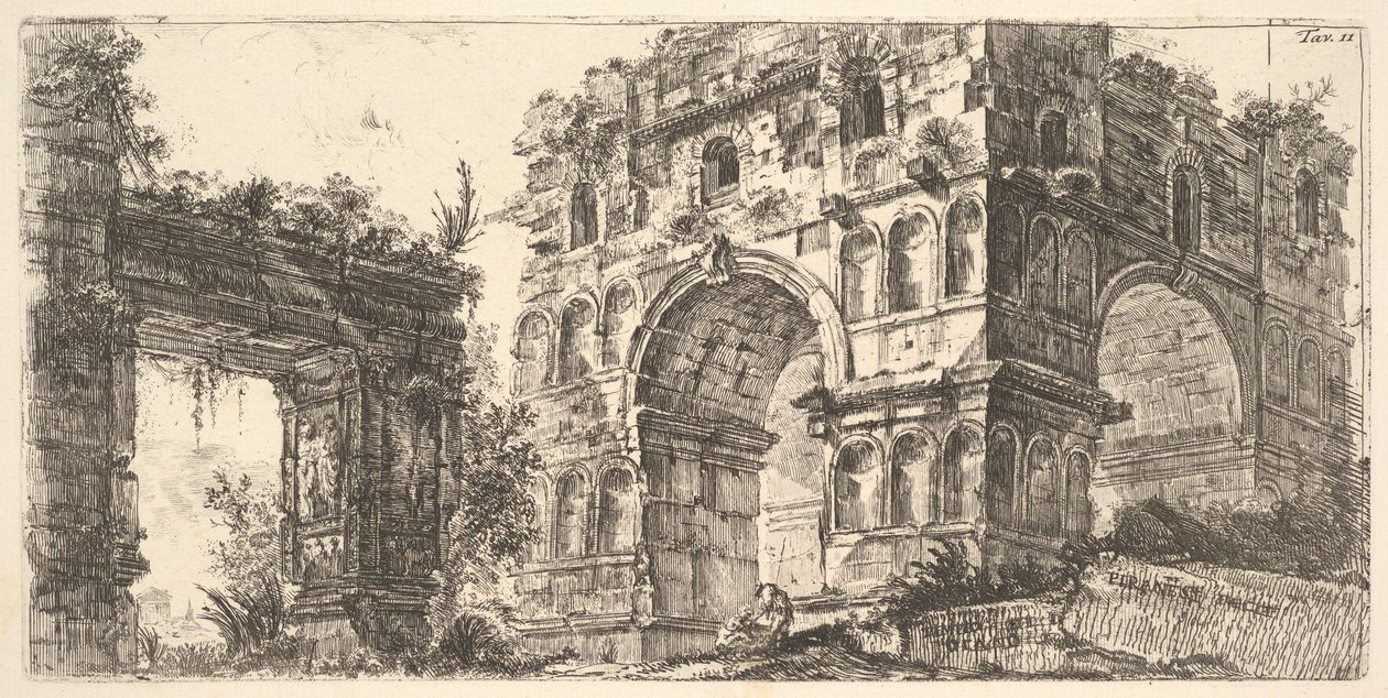 Deska 11: Chrám Januse Tempio di Janus ze série Antichita Romana, ca. 1748. od Giovanni Battista Piranesi