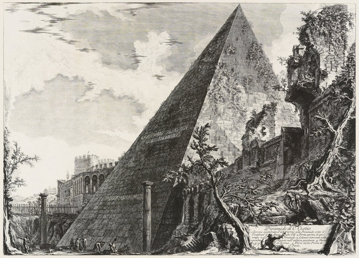 Pyramida Gaia Cestia od Giovanni Battista Piranesi