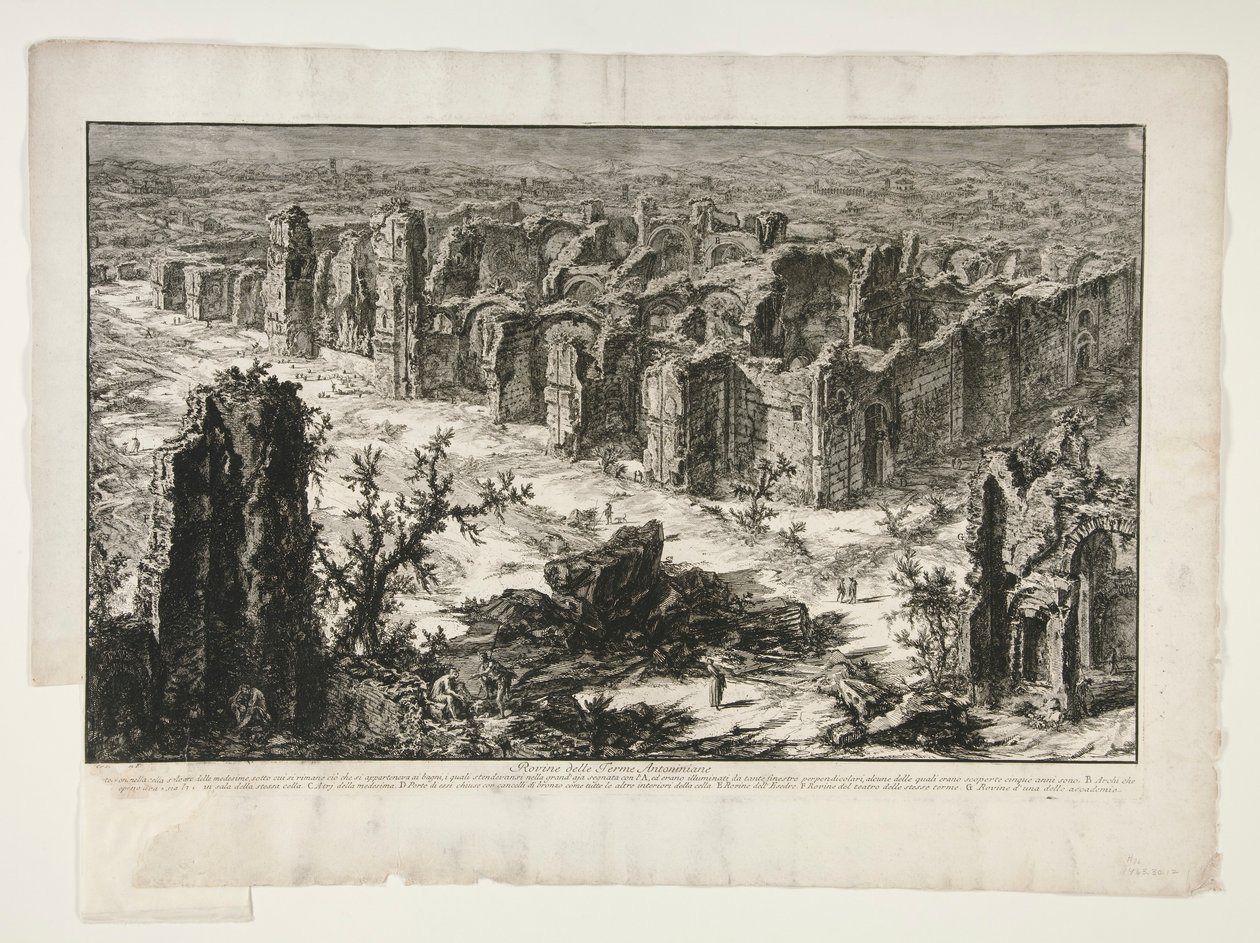 Ruiny Antonine Baths [Baths of Caracalla], z Views of Rome od Giovanni-Battista Piranesi