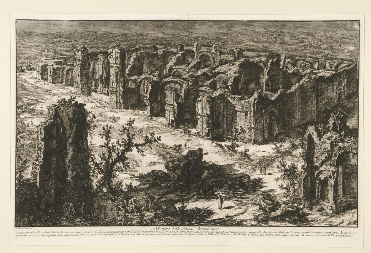 Ruiny Antonine Baths [Baths of Caracalla], z Views of Rome od Giovanni Battista Piranesi