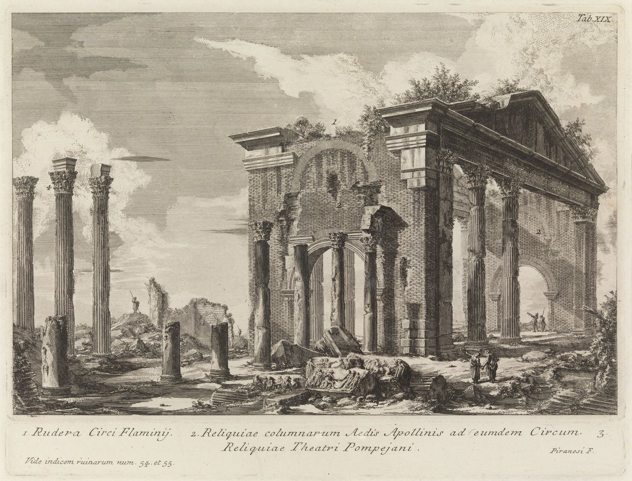 Zříceniny Oktáviina portiku od Giovanni Battista Piranesi