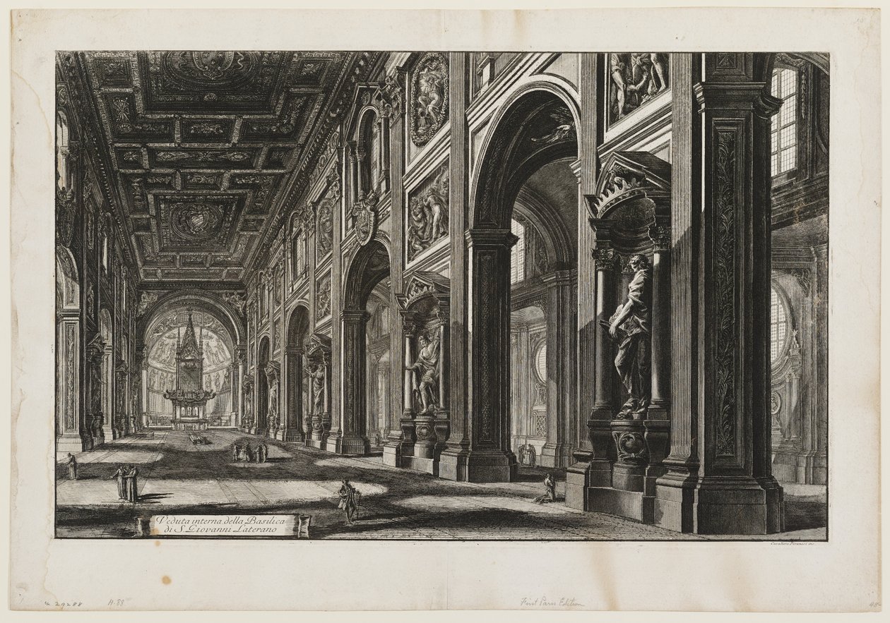San Giovanni in Laterano, interiér od Giovanni Battista Piranesi
