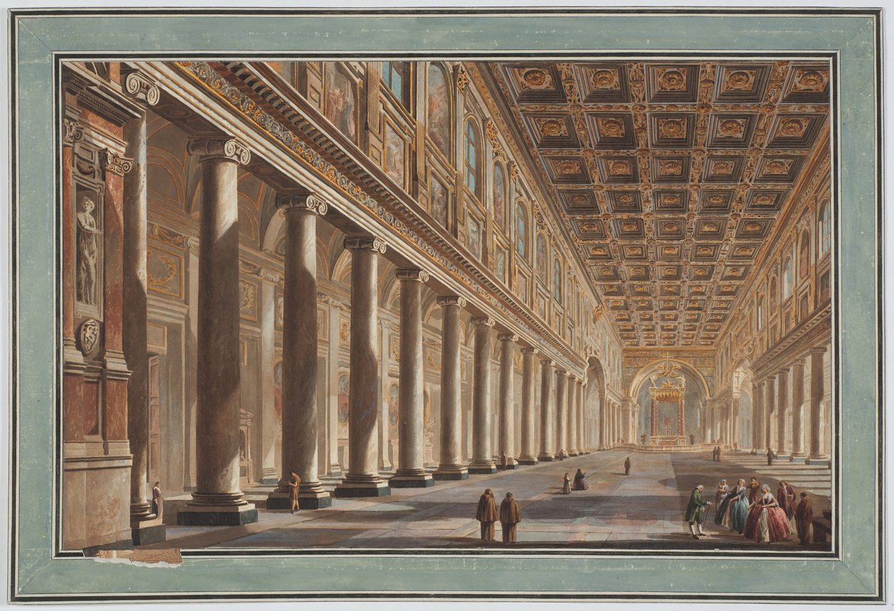 Santa Maria Maggiore, interiér, Řím od Giovanni Battista Piranesi