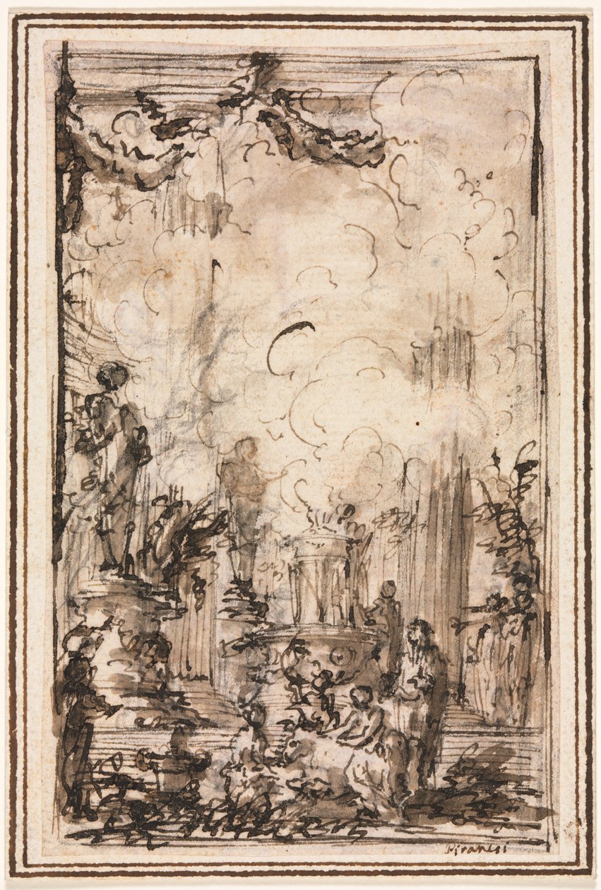 Obětní dary v chrámu od Giovanni Battista Piranesi