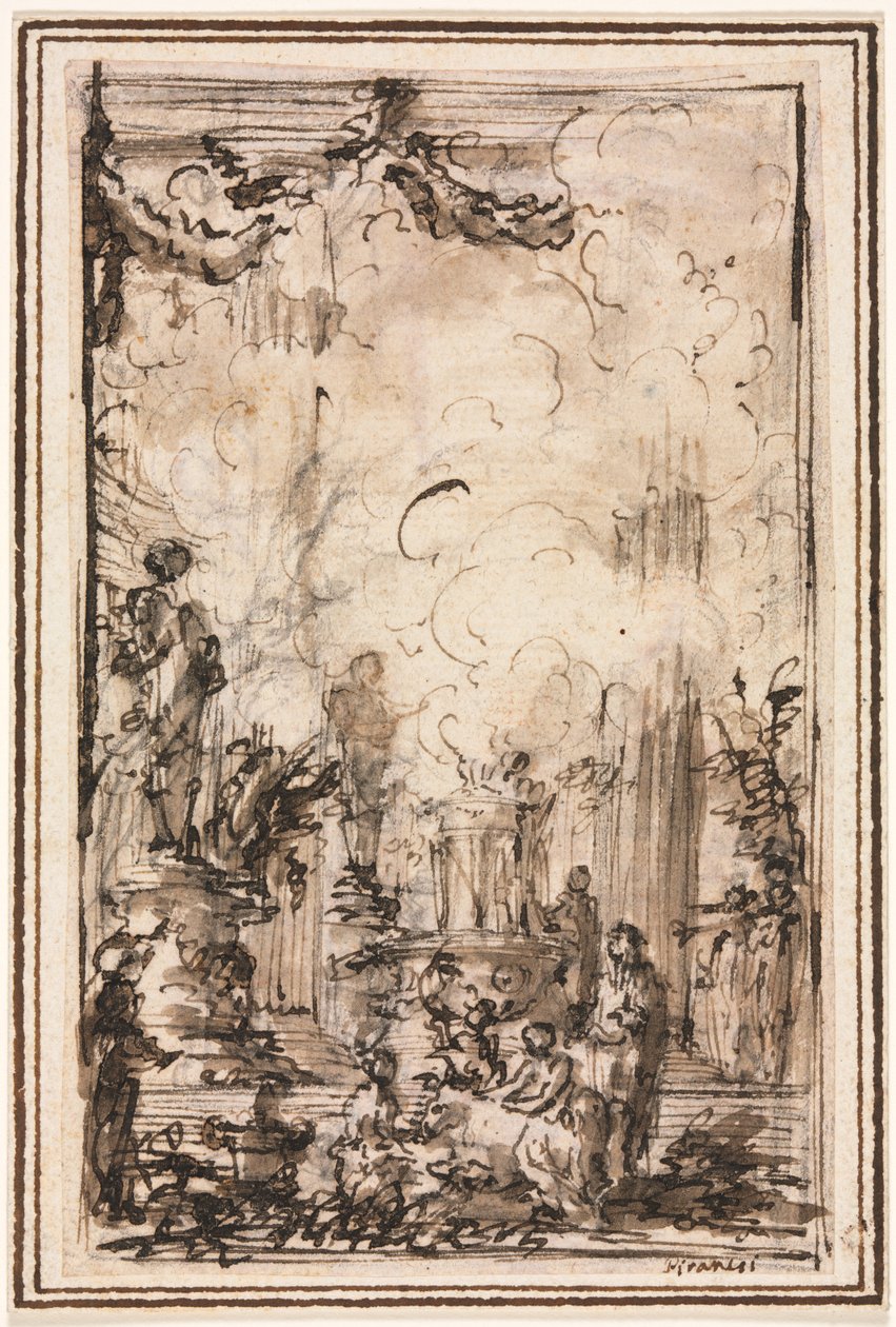 Obětní oběť v chrámu, po roce 1750. od Giovanni Battista Piranesi