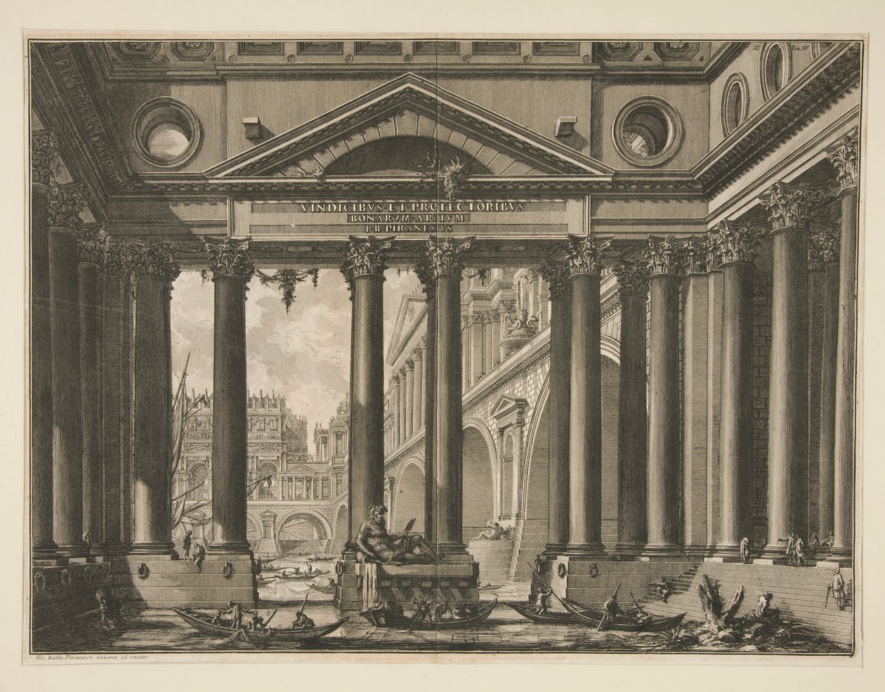 Druhý frontispis čtvrtého dílu Le Antichita? Romane od Giovanni Battista Piranesi