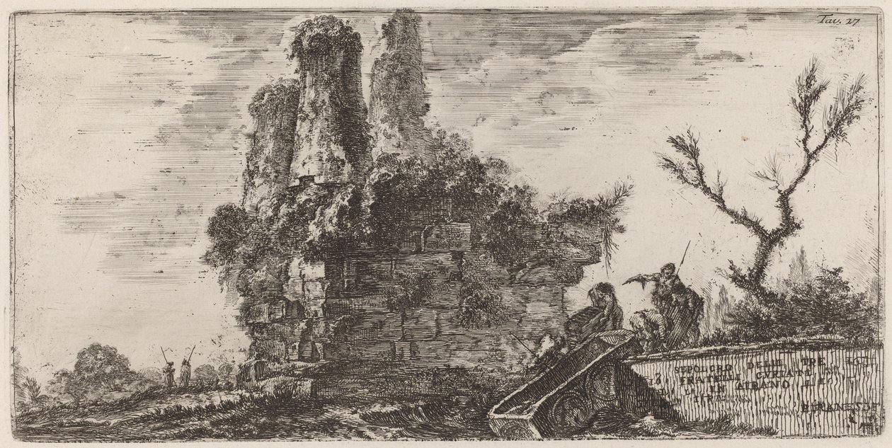 Hrob tří bratrů Curiati v Albano od Giovanni Battista Piranesi