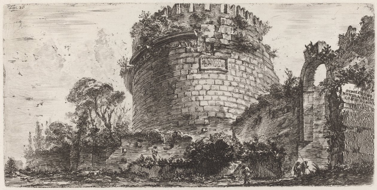 Hrobka Metella známá jako Capo di Bove od Giovanni Battista Piranesi