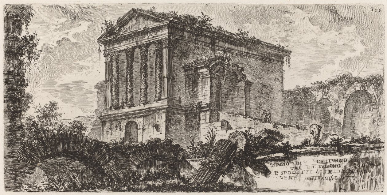 Chrám Clitumno mezi Foligno a Spoletti od Giovanni Battista Piranesi