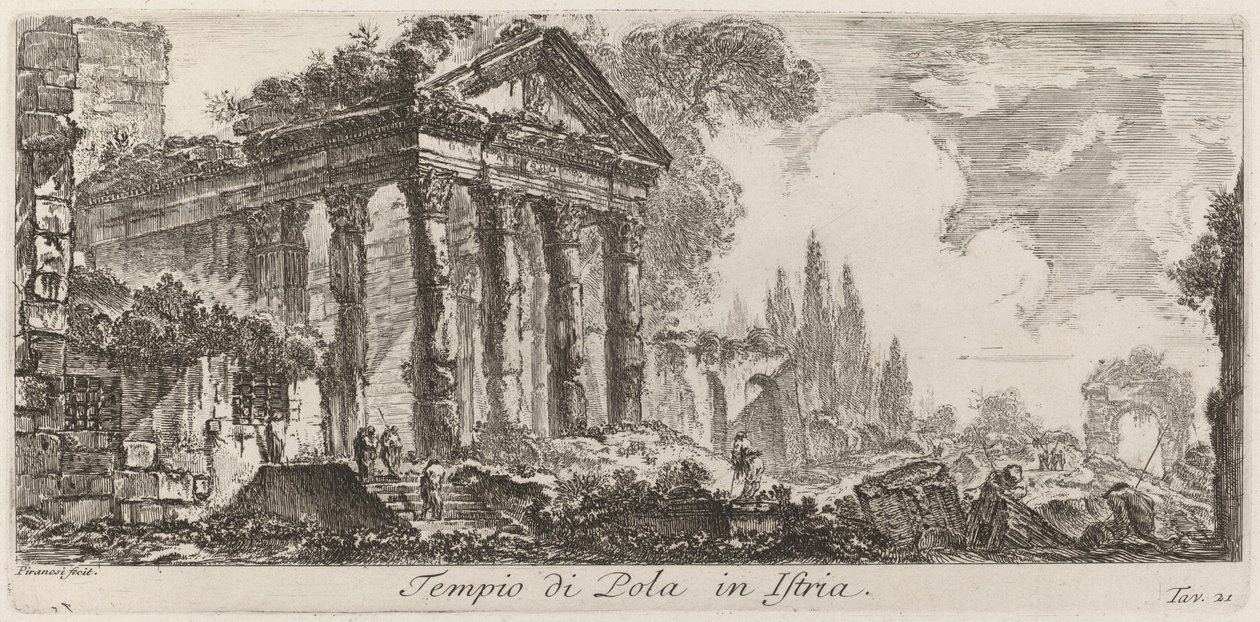 Pulský chrám na Istrii od Giovanni Battista Piranesi