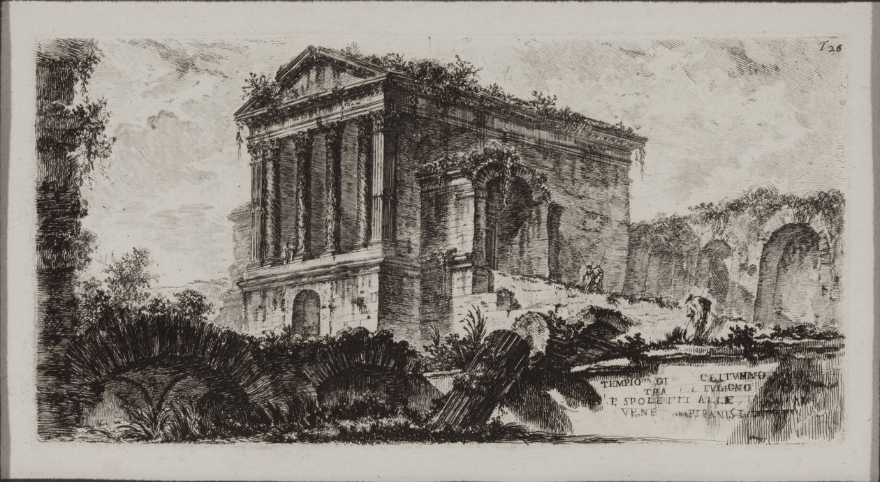 Clitumnův chrám mezi Fulginem a Spoletem od Giovanni Battista Piranesi