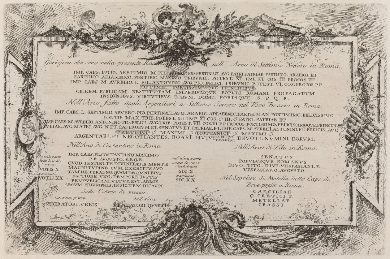 Textová deska od Giovanni Battista Piranesi