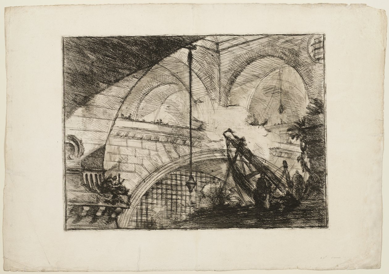 The Arch with a Shell Ornament, plate 11 from Imaginary Prisons od Giovanni Battista Piranesi