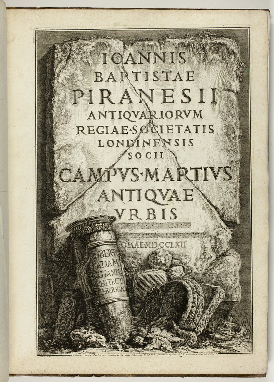 Campus Martius starověkého Říma, dílo G.B. Piranesi, člen Royal Society of Antiquaries, Londýn od Giovanni Battista Piranesi