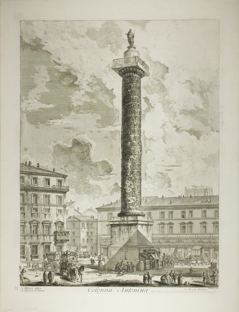 Sloup Marca Aurelia, z Pohledů na Řím od Giovanni Battista Piranesi