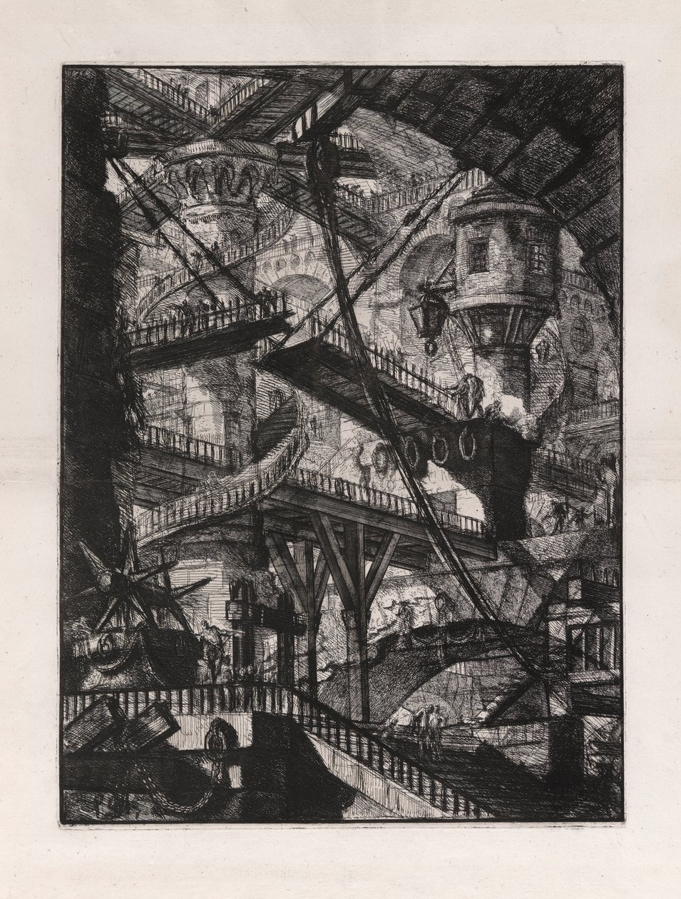 Padací most, deska 7 od Carceri d od Giovanni Battista Piranesi
