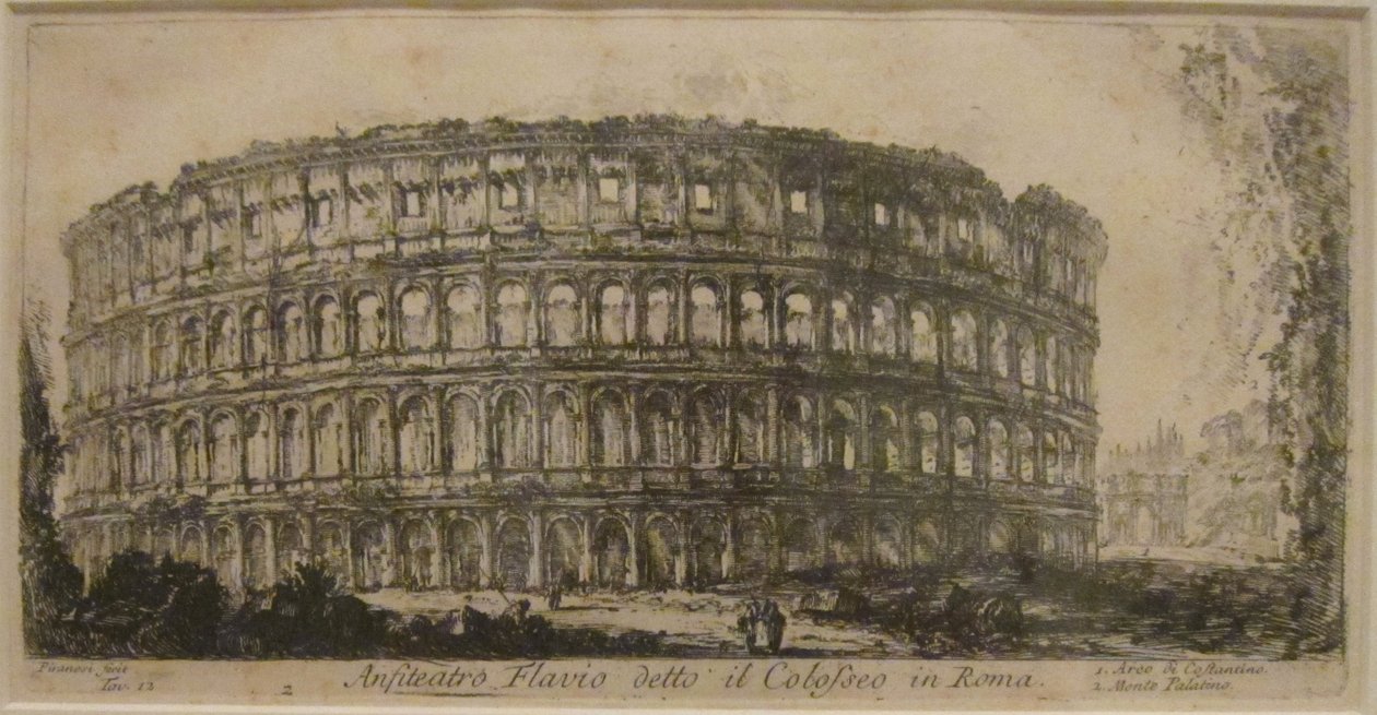 "Flaviovský amfiteátr" z Piranesiho "Pohledů na Řím", lept, Honolulu Museum of Art od Giovanni Battista Piranesi