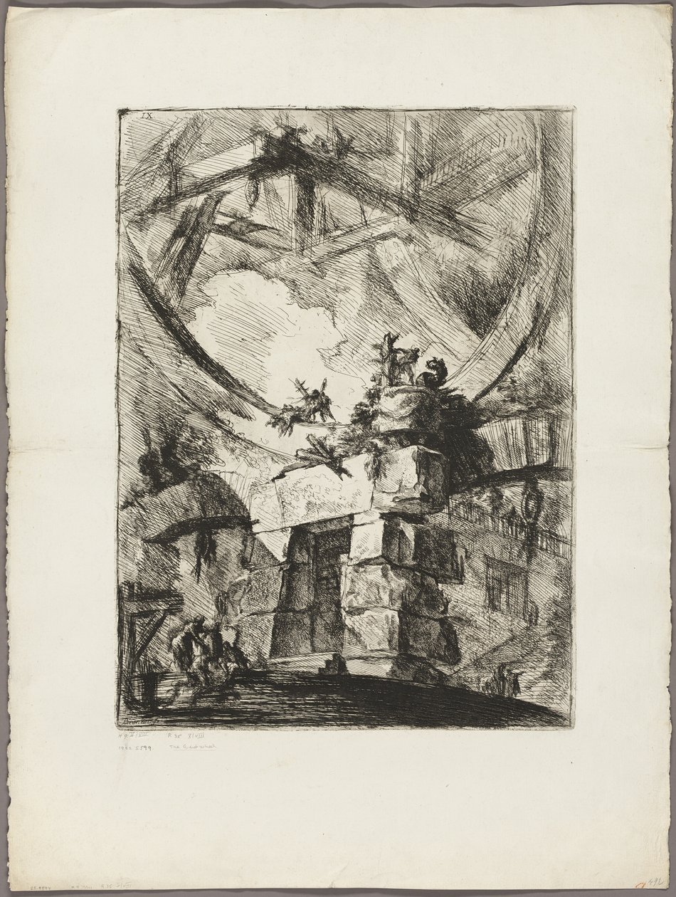 The Giant Wheel, deska 9 z Imaginary Prisons od Giovanni Battista Piranesi