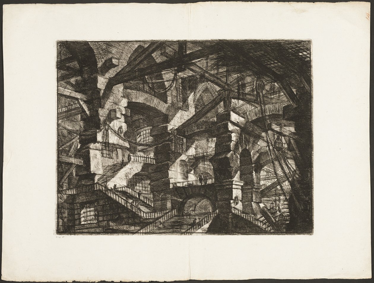Gotický oblouk, deska 14 z imaginárních věznic od Giovanni Battista Piranesi
