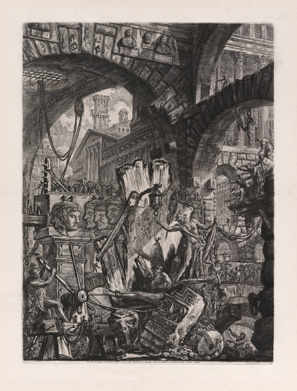 The Man on the Rack, deska 2 od Carceri d od Giovanni Battista Piranesi