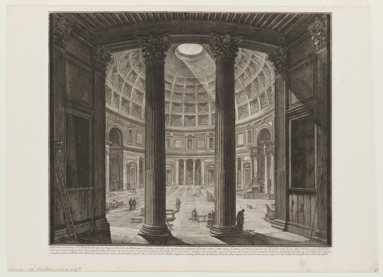 Pantheon, interiér od Giovanni Battista Piranesi
