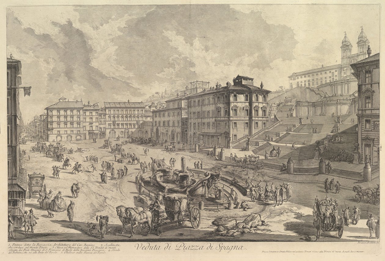 Španělské schody Pohled na Španělské schody, ca. 1750. od Giovanni Battista Piranesi