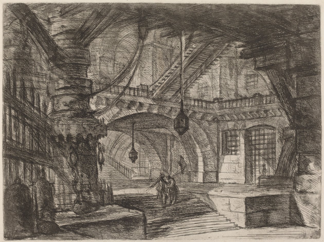 Molo s řetězy od Giovanni Battista Piranesi