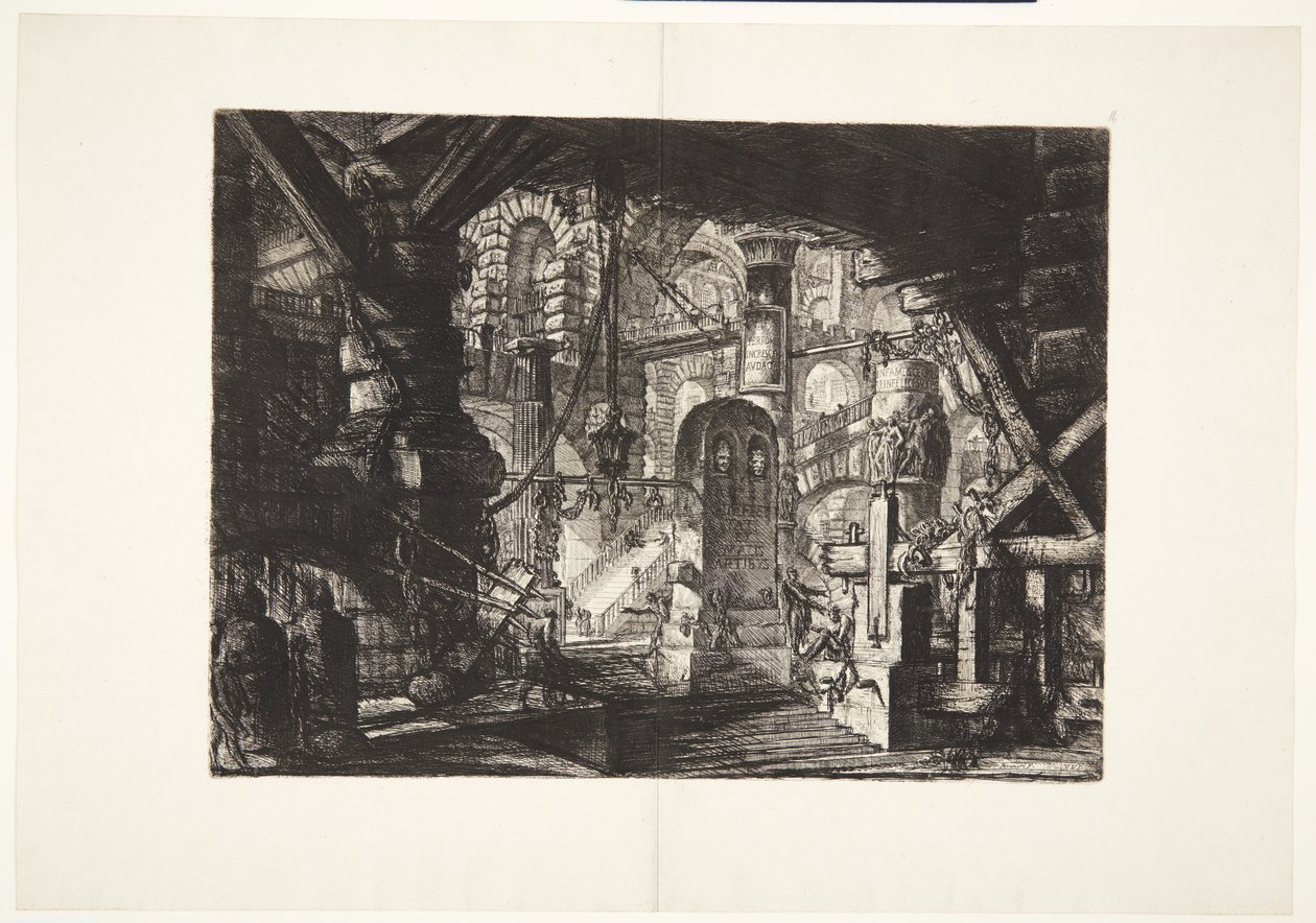 Molo s řetězy od Giovanni Battista Piranesi