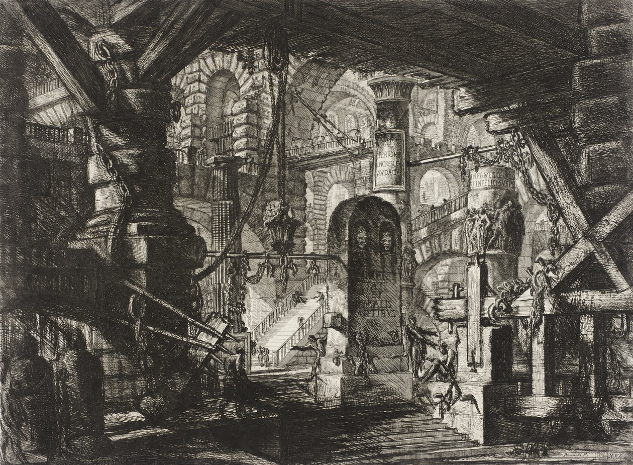 Molo s řetězy od Giovanni Battista Piranesi