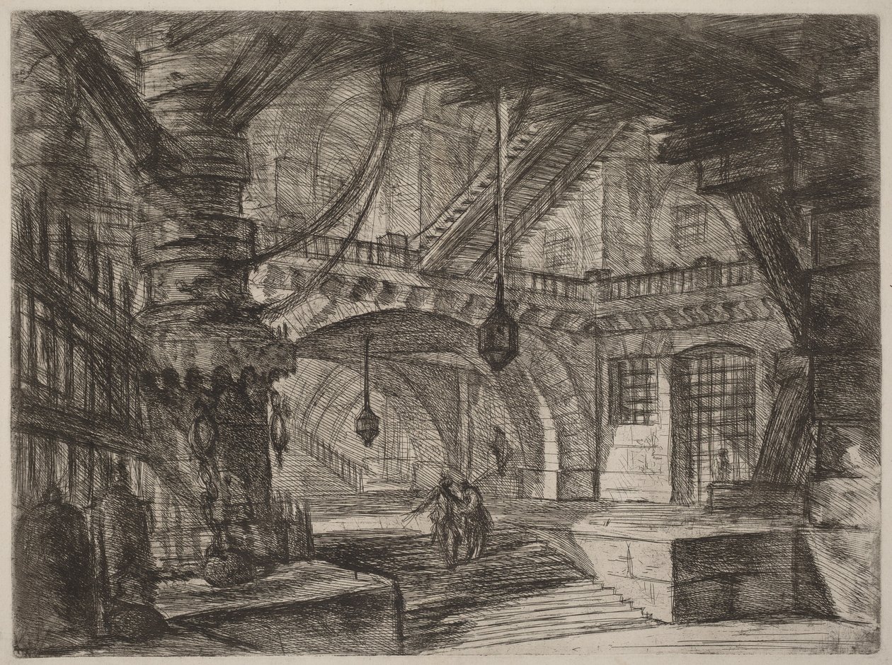 Molo s řetězy od Giovanni Battista Piranesi
