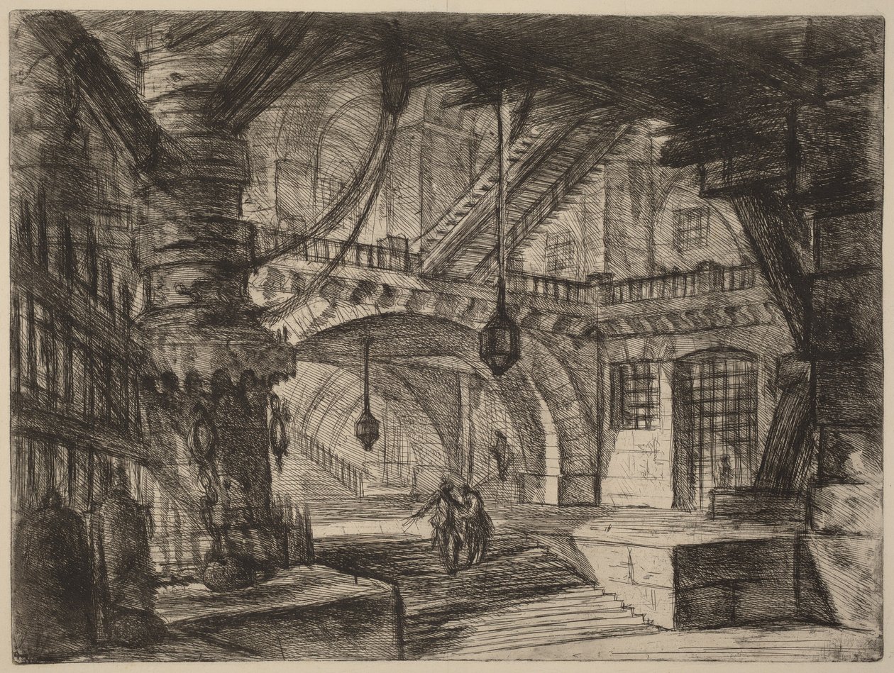 Molo s řetězy od Giovanni Battista Piranesi
