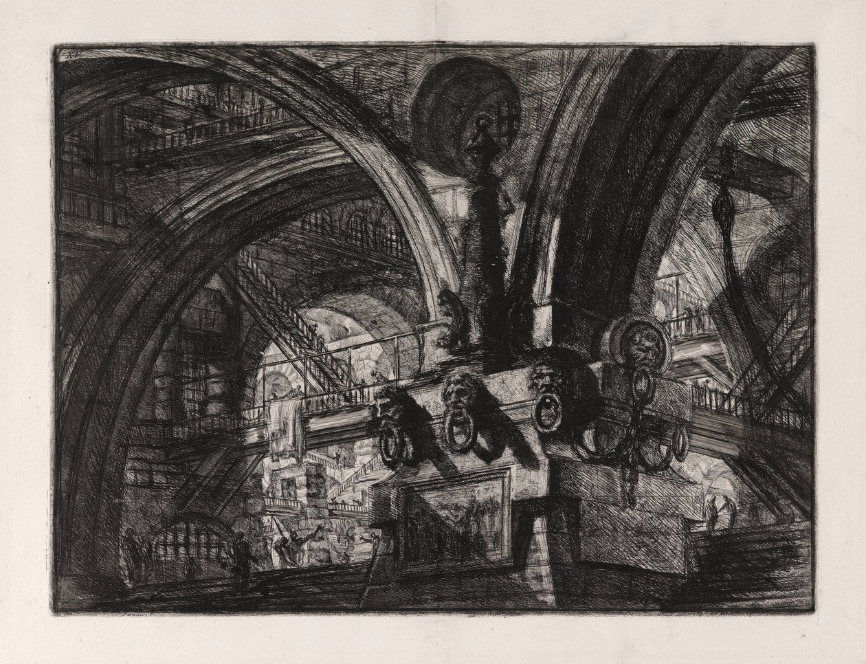 Molo s lampou, deska 15 od Carceri d od Giovanni Battista Piranesi