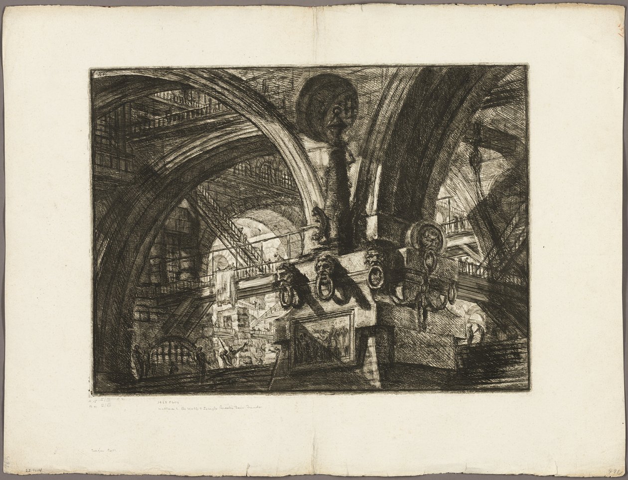 Molo s lampou, deska 15 z Imaginary Prisons od Giovanni Battista Piranesi
